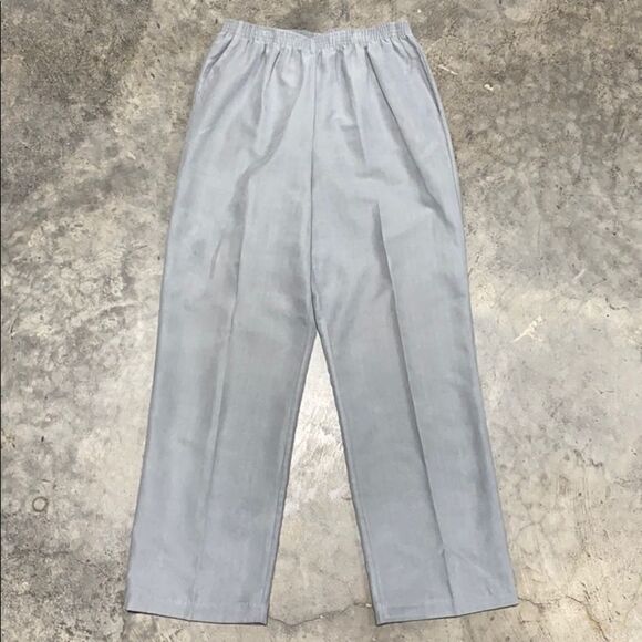 Alfred Dunner Blue/Gray quarter Sleeve Sweater Micro-Suede Pant Set - Picture 6 of 13